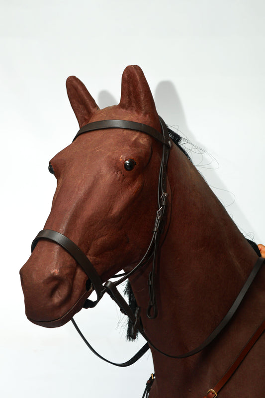 Cavesson Leather Bridle Blue Steel